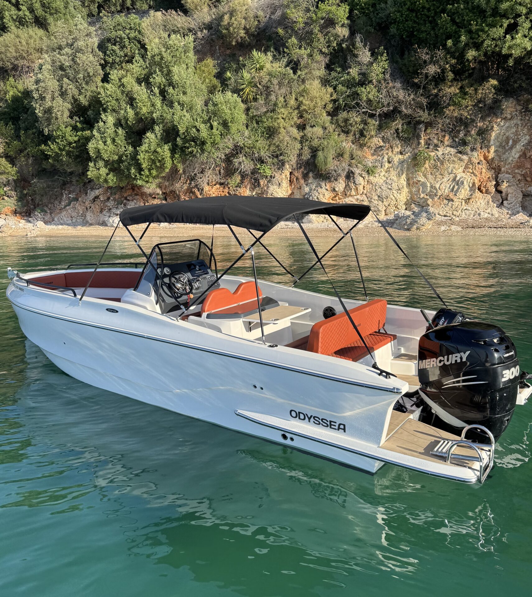 Nissaki Rent a Boat Corfu nemesis side