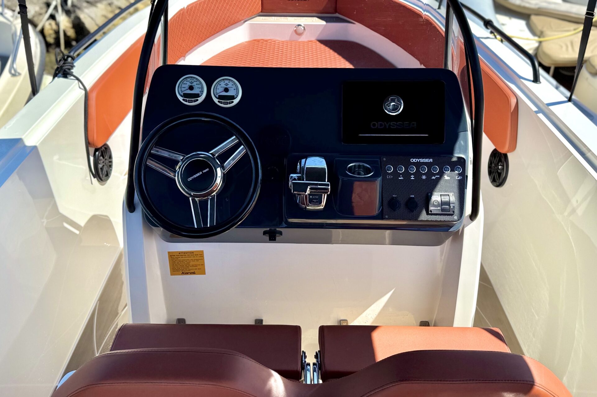 Nissaki Rent a Boat Corfu nemesis steering wheel